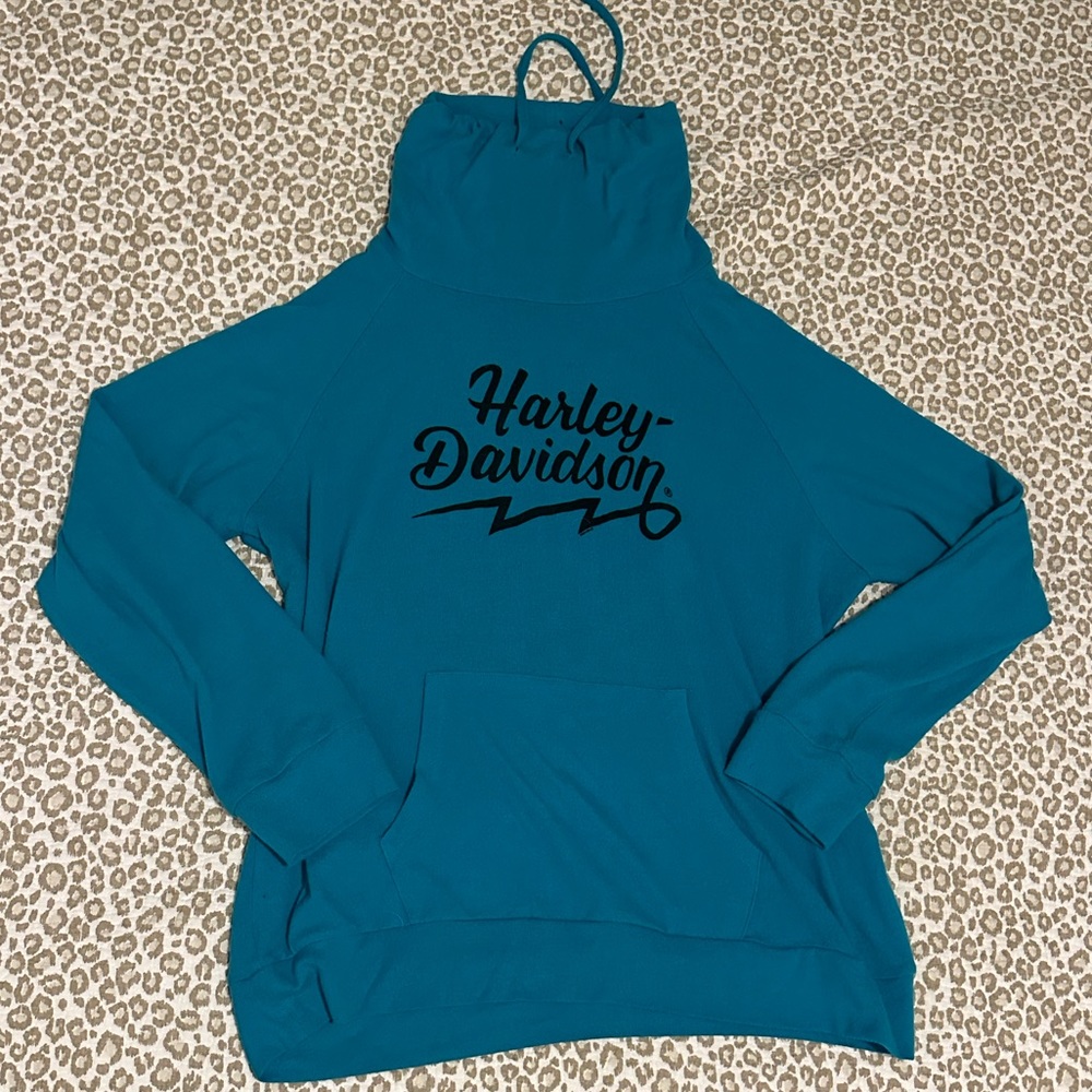 Vibrant Teal Harley Davidson Sweater